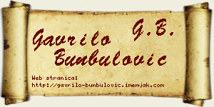 Gavrilo Bunbulović vizit kartica